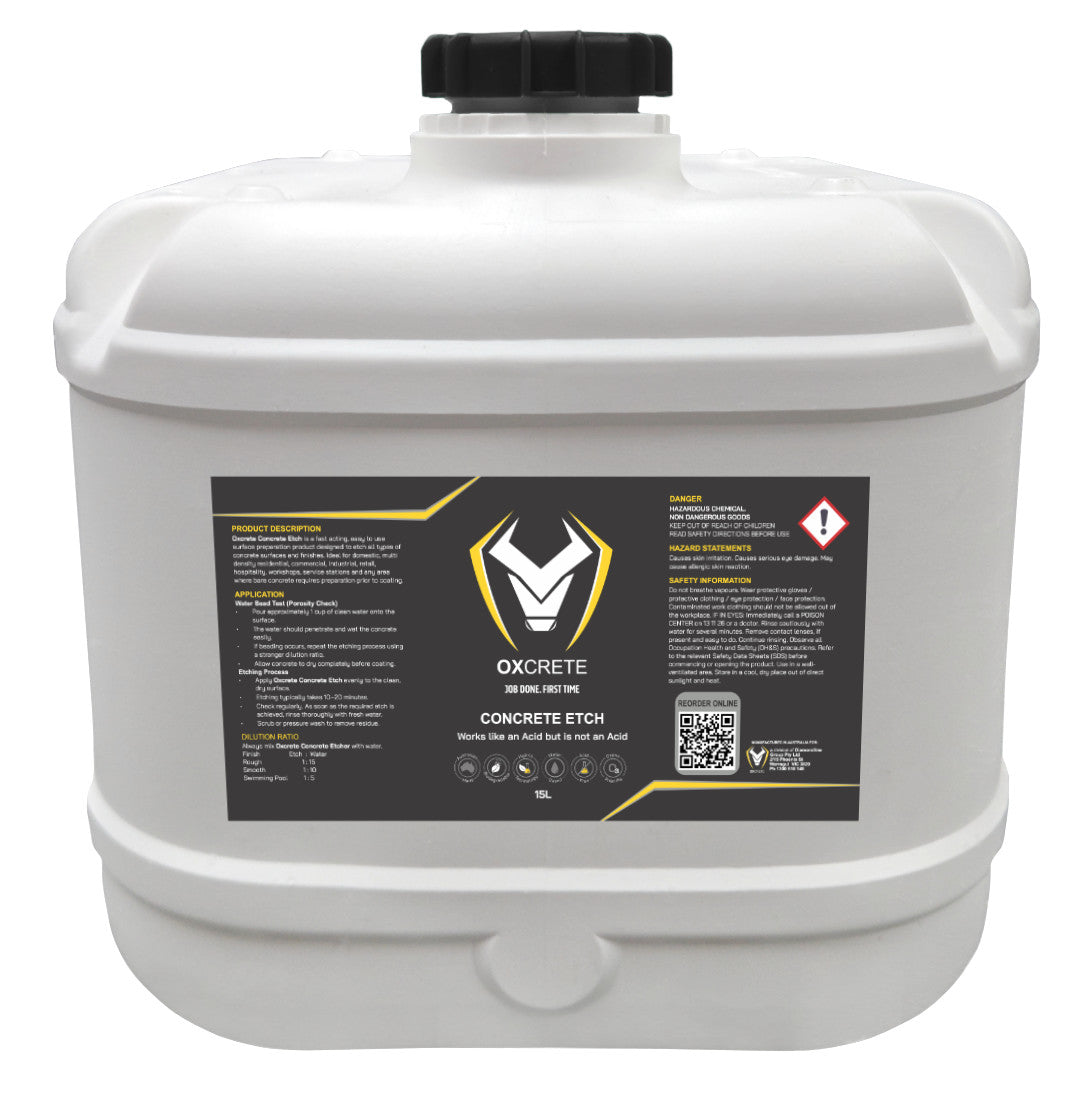 Oxcrete Concrete Etch 15 Ltr - Works like an acid but not an acid